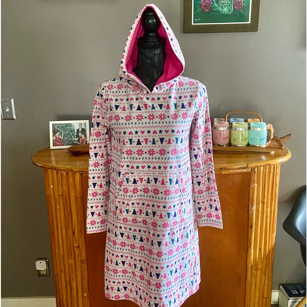 Cat & Jack Christmas Hoodie Fleece Nightgown - Picture 5 of 12